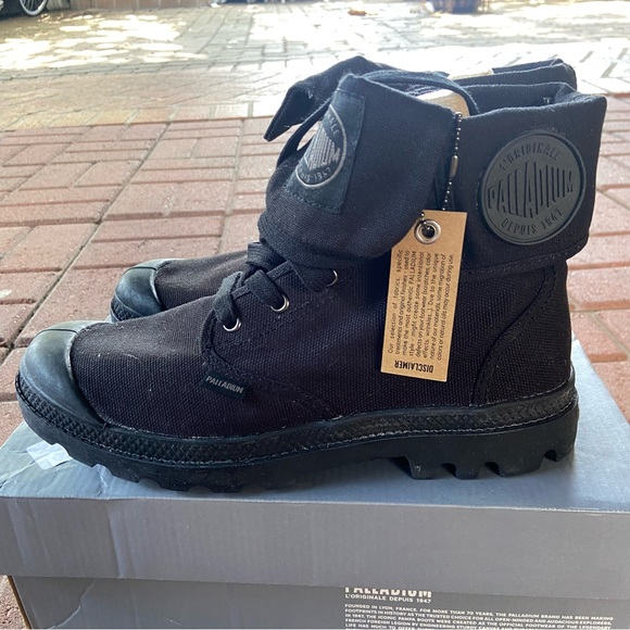 Palladium Other - Palladium Baggy Round Toe Lace Up Womens Black Casual Boots 92353-060-M Sz 8